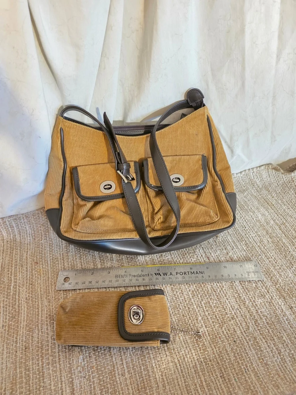 St. John's Bay Brown Fabric Purse Interior with Card Slots
